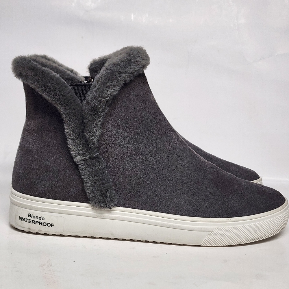 Blondo waterproof gray suede Glade Sneaker ankle boots size 6.5M